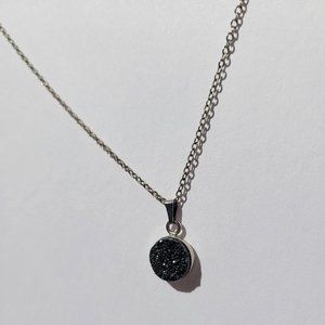 Black and Silver Delicate Short Crystal Necklace